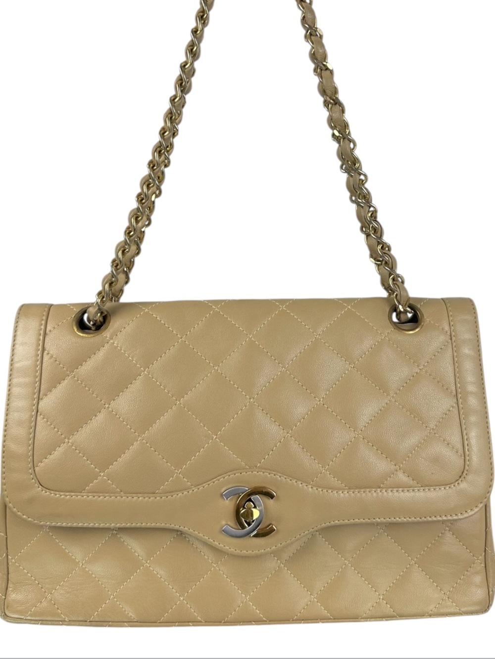 CHANEL Paris Limited Double Flap Lambskin Shoulder Bag